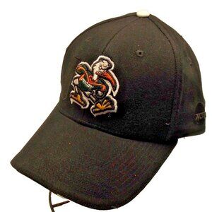 NCAA Miami Hurricanes 2019-2024 Secondary Logo on All Black Hat by Signature